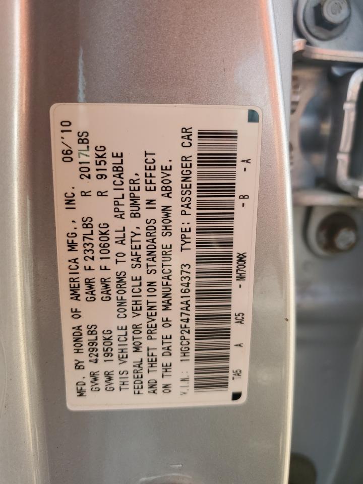 HONDA ACCORD 2010 VIN 1HGCP2F47AA164373 photo 12