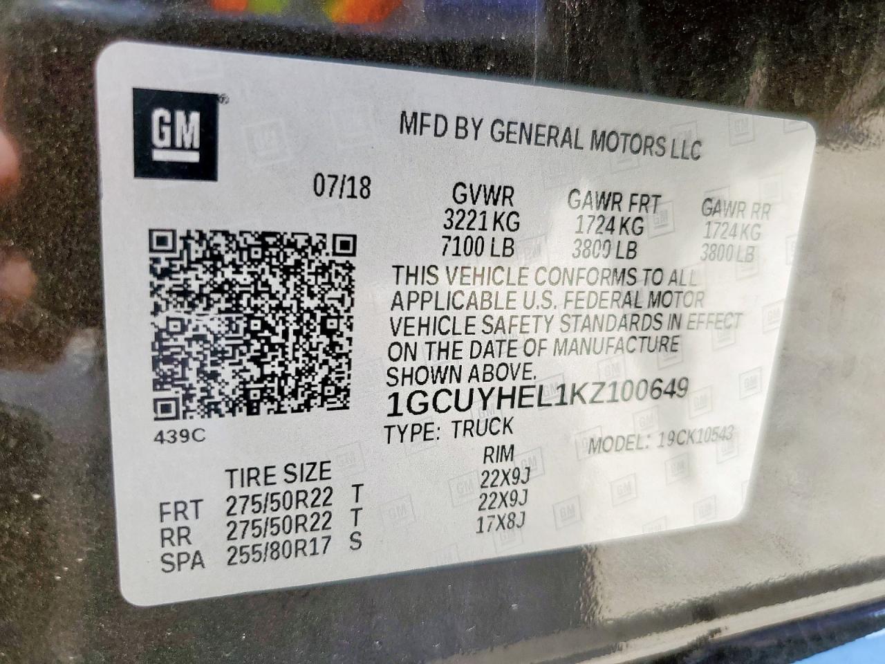 CHEVROLET ALL Models 2019 VIN 1GCUYHEL1KZ100649 фото 12