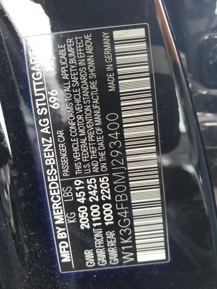 2021 Mercedes-Benz A 220 4Matic VIN: W1K3G4FB0MJ293400 Lot: 61669775