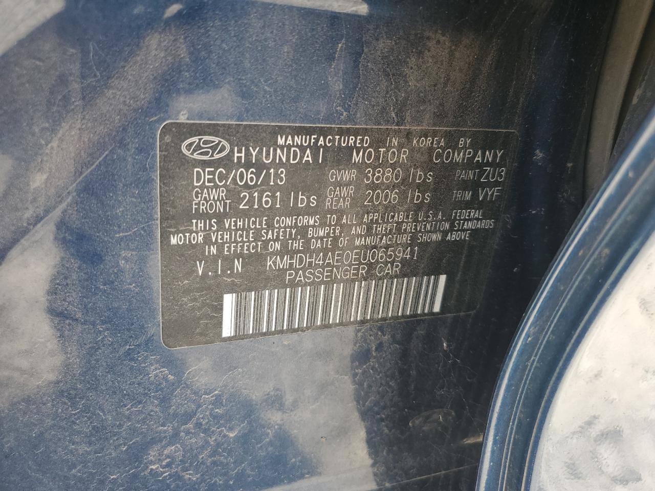 2022 Hyundai Elantra Se VIN: KMHDH4AE0EU065941 Lot: 62552745
