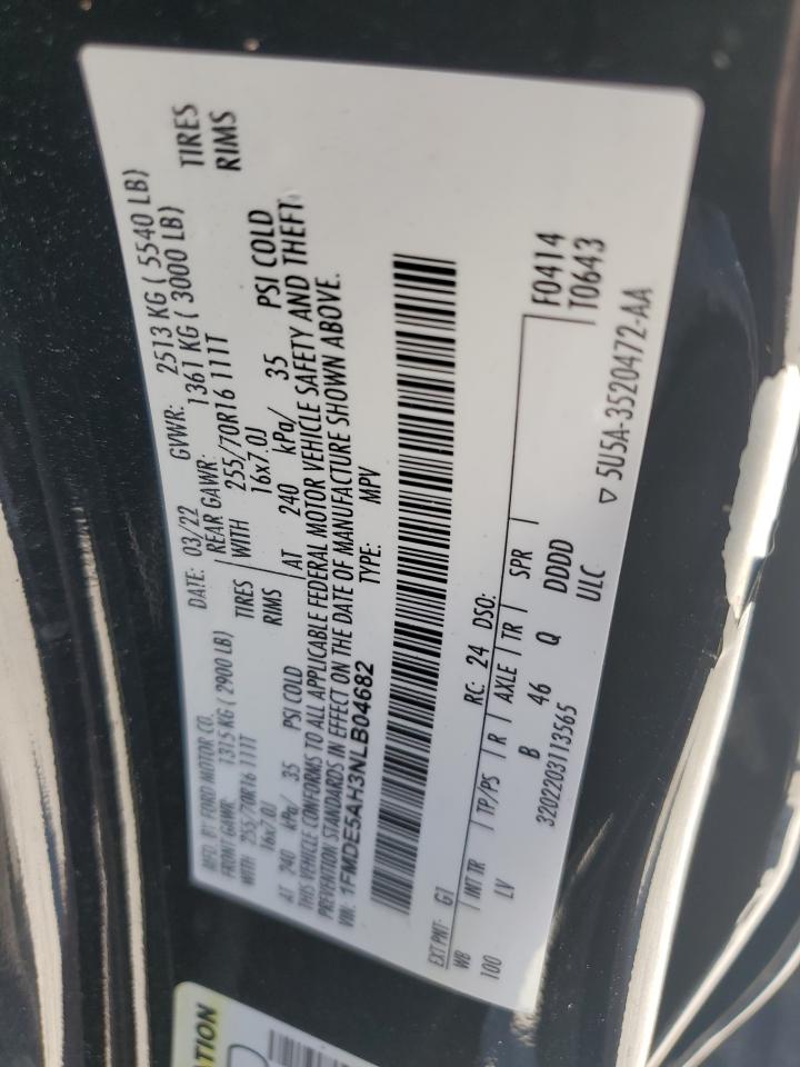 2022 Ford Bronco Base VIN: 1FMDE5AH3NLB04682 Lot: 61343565