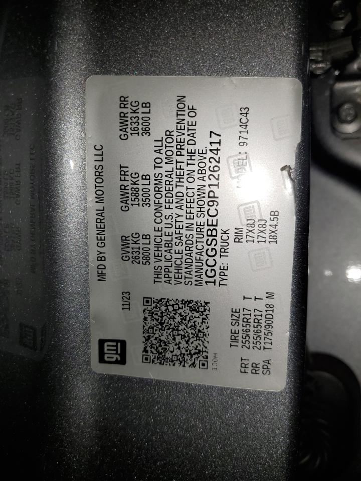 2023 Chevrolet Colorado VIN: 1GCGSBEC9P1262417 Lot: 61997715