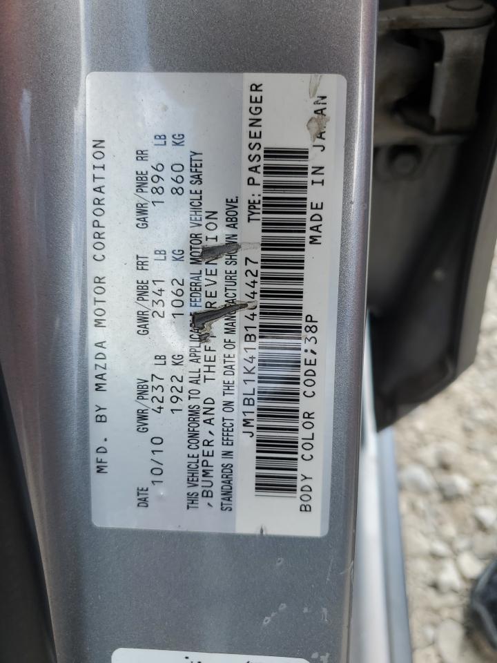 2011 Mazda Speed 3 VIN: JM1BL1K41B1404427 Lot: 63159985
