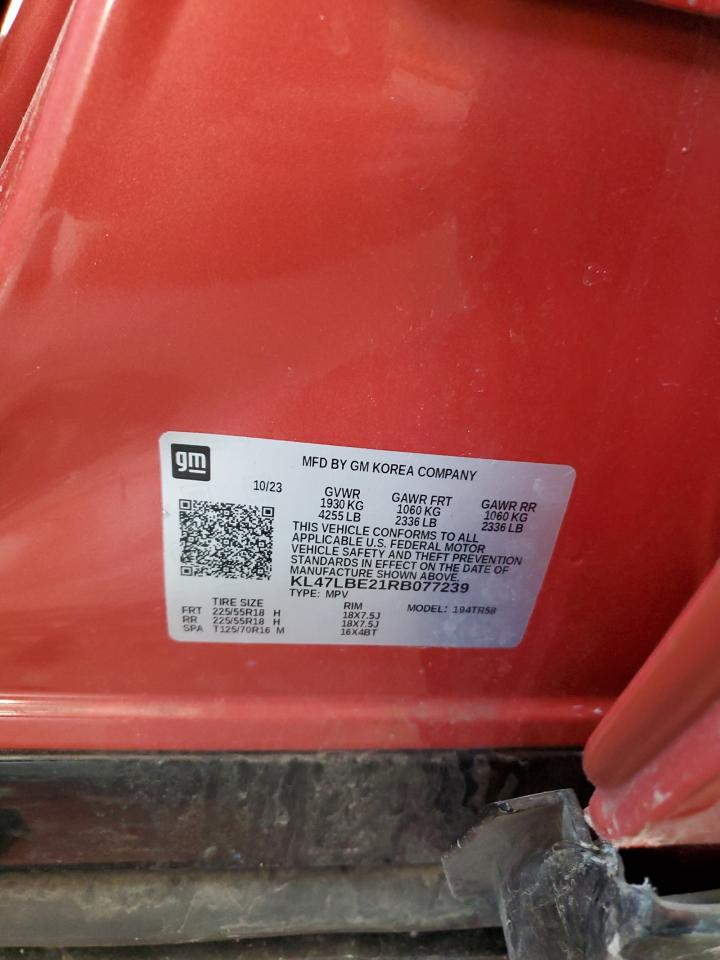 2024 Buick Envista Sport Touring VIN: KL47LBE21RB077239 Lot: 59258635