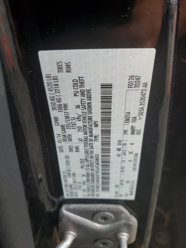2014 Ford Escape Se VIN: 1FMCU0GX1EUC43803 Lot: 60541605