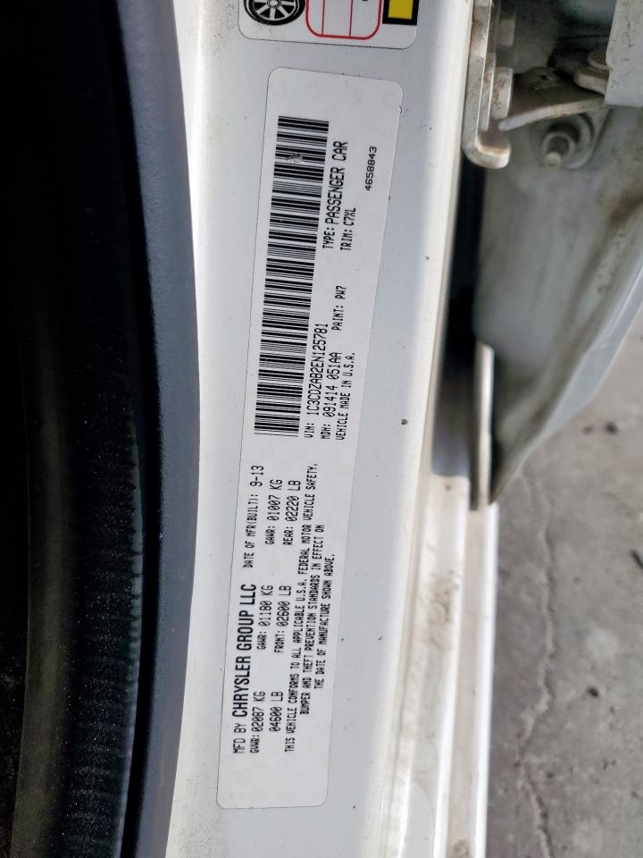 2014 Dodge Avenger Se VIN: 1C3CDZAB2EN125781 Lot: 66840265