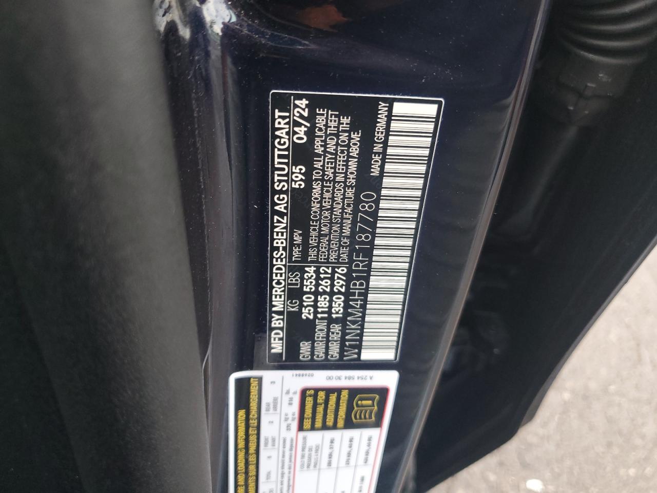 2024 Mercedes-Benz Glc 300 4Matic VIN: W1NKM4HB1RF187780 Lot: 62807985
