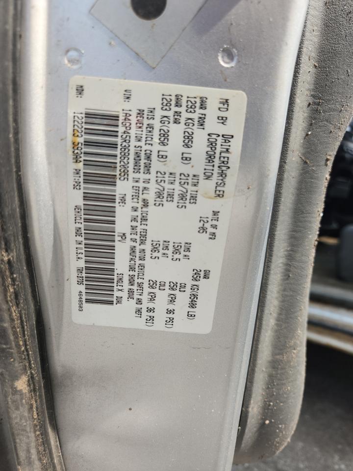 2006 Chrysler Town & Country VIN: 1A4GP45R36B620955 Lot: 60866725