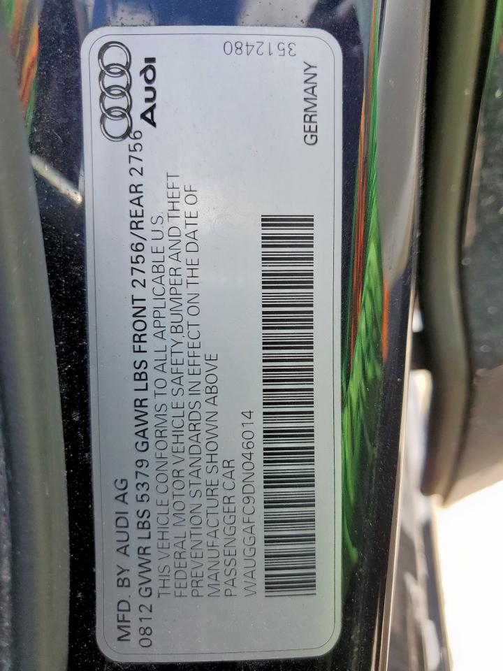 2013 Audi A6 Premium Plus VIN: WAUGGAFC9DN046014 Lot: 61628245