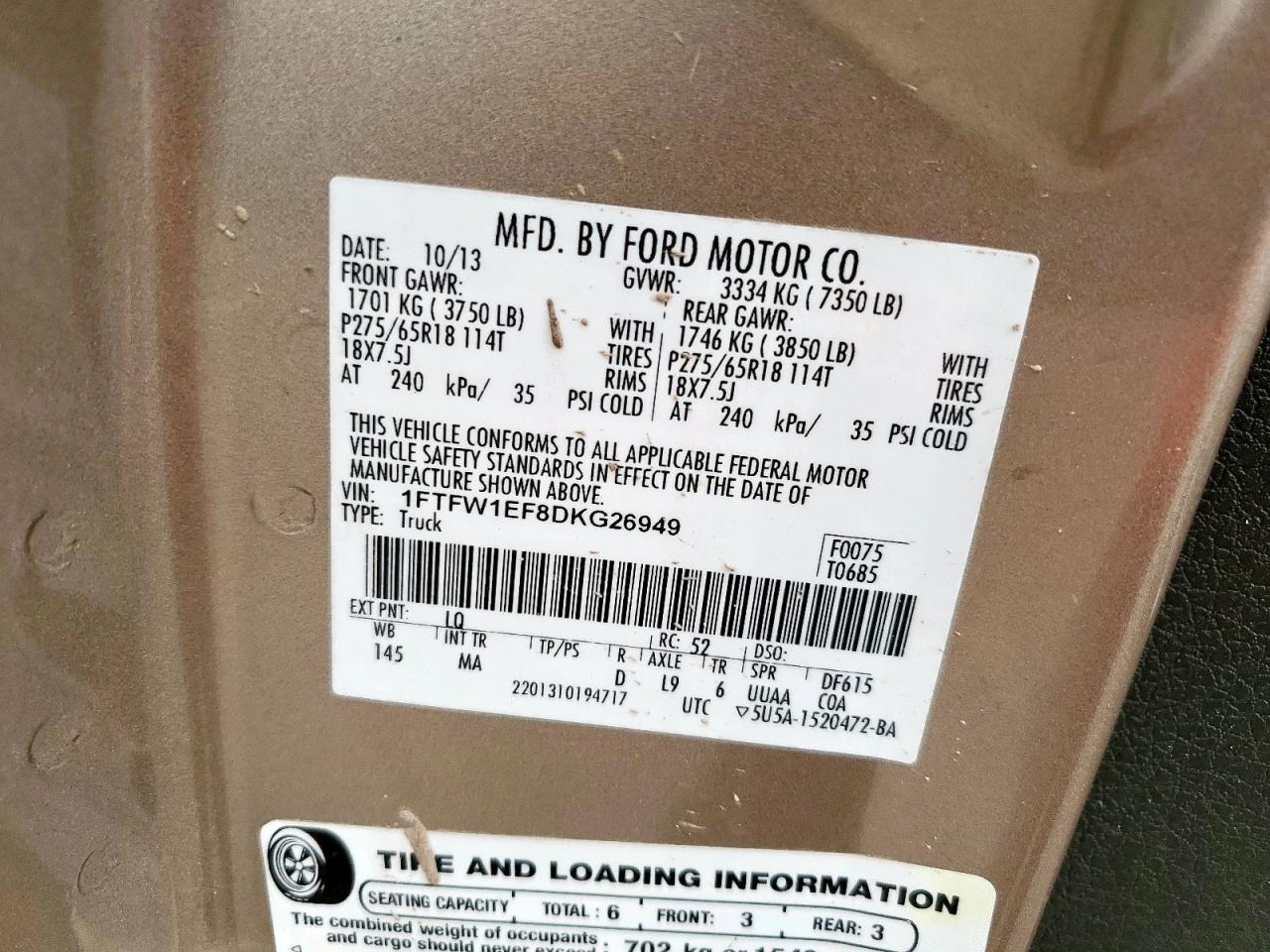 FORD F-150 2013 VIN 1FTFW1EF8DKG26949 фото 12