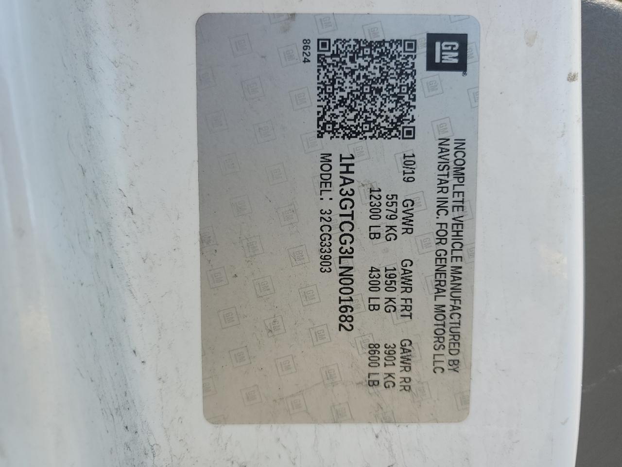 2020 Chevrolet Express G3500 VIN: 1HA3GTCG3LN001682 Lot: 57565395