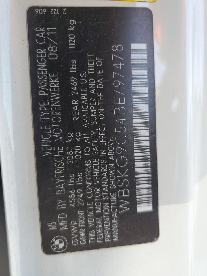 2011 BMW M3 VIN: WBSKG9C54BE797478 Lot: 61207705