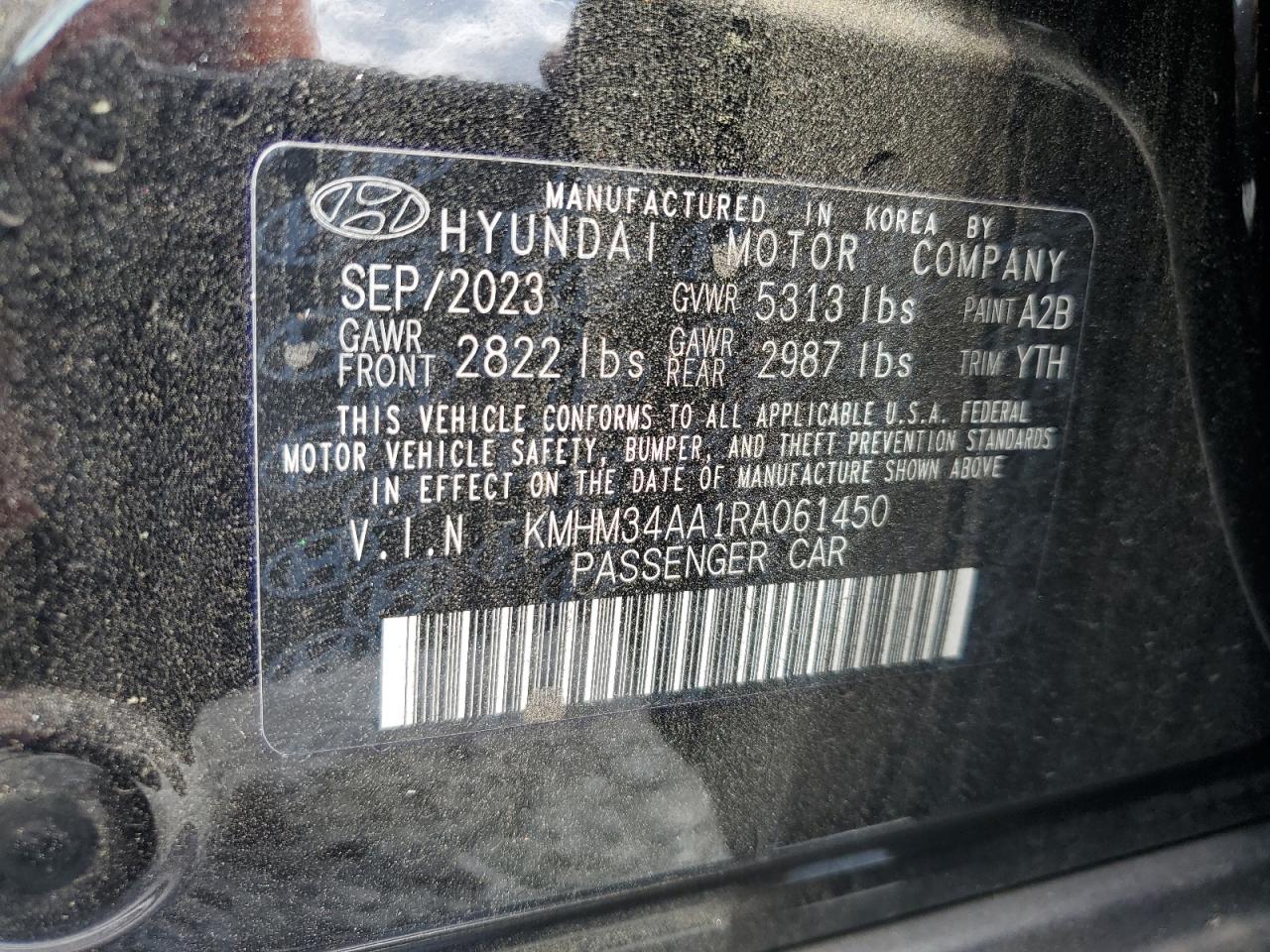 2024 Hyundai Ioniq 6 Sel VIN: KMHM34AA1RA061450 Lot: 61058915