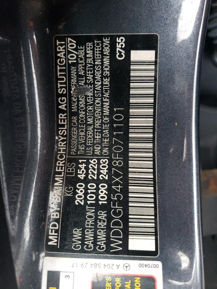 2008 Mercedes-Benz C 300 VIN: WDDGF54X78F071101 Lot: 61275595