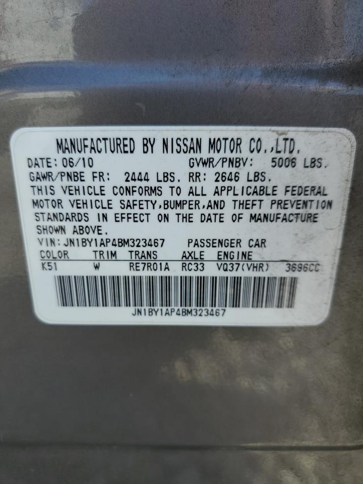 2011 Infiniti M37 VIN: JN1BY1AP4BM323467 Lot: 61676795