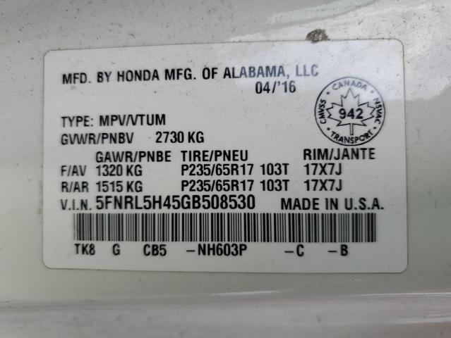 2016 HONDA ODYSSEY EX