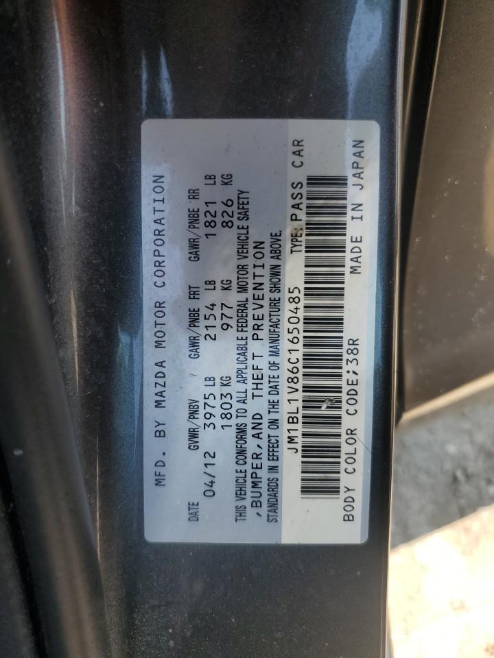 2012 Mazda 3 I VIN: JM1BL1V86C1650485 Lot: 62373115