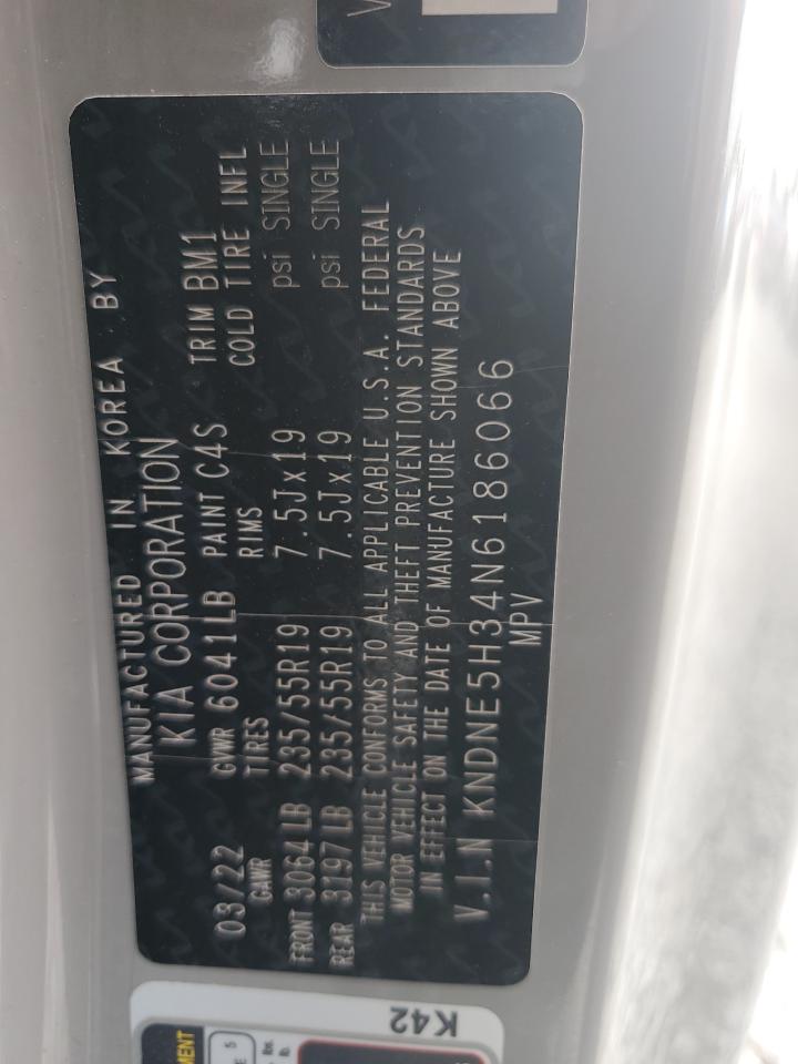 2022 Kia Carnival Sx Prestige VIN: KNDNE5H34N6186066 Lot: 59729135