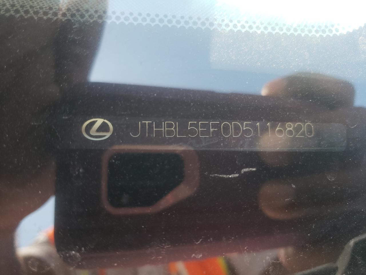 2013 Lexus Ls 460 VIN: JTHBL5EF0D5116820 Lot: 62573645