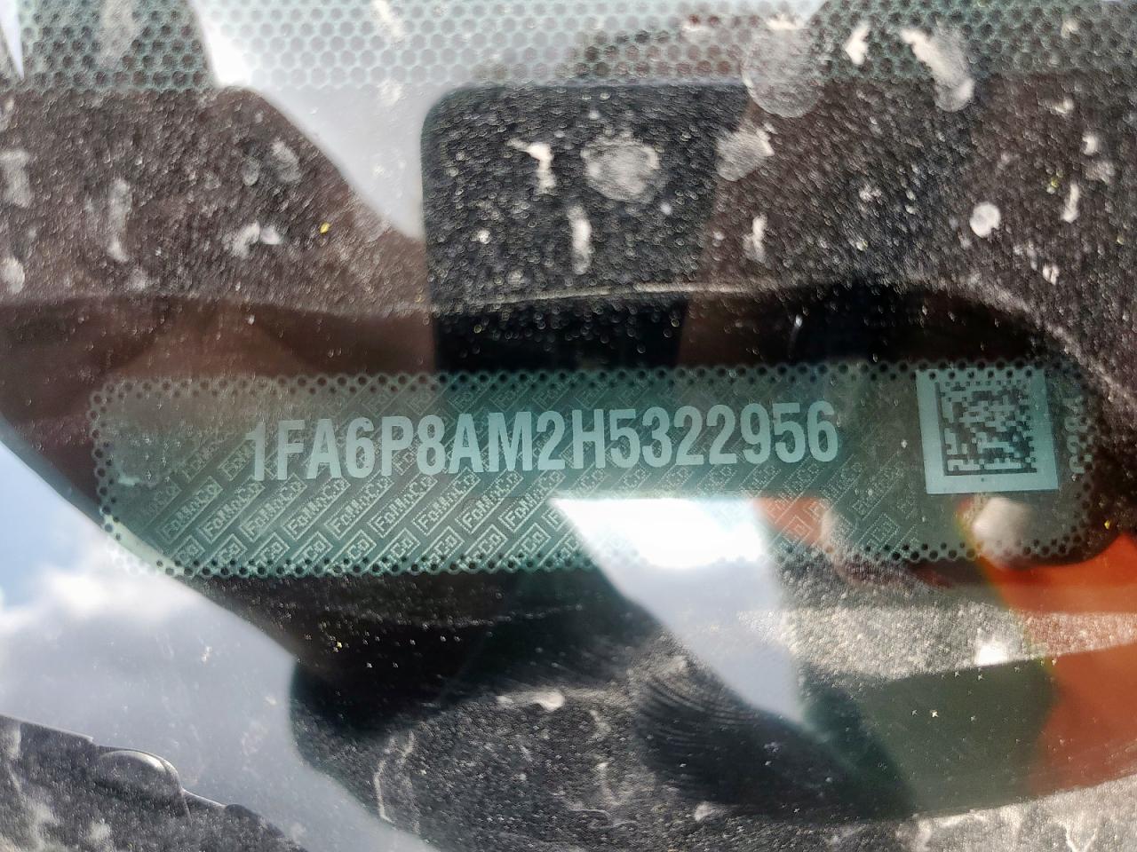 2017 Ford Mustang VIN: 1FA6P8AM2H5322956 Lot: 59582885