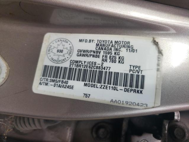 2002 TOYOTA COROLLA CE  