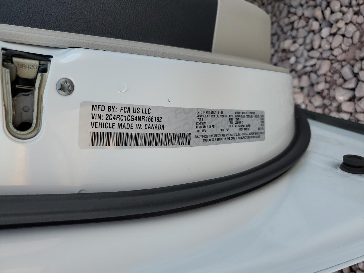 2022 Chrysler Voyager Lx VIN: 2C4RC1CG4NR166192 Lot: 60539945