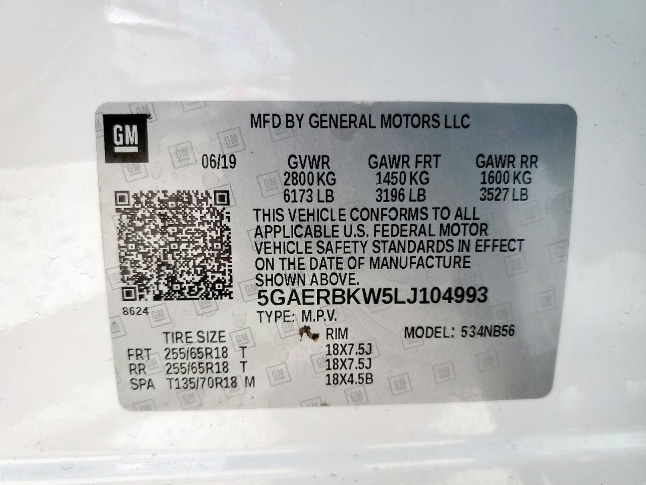 2020 Buick Enclave Essence VIN: 5GAERBKW5LJ104993 Lot: 62786105