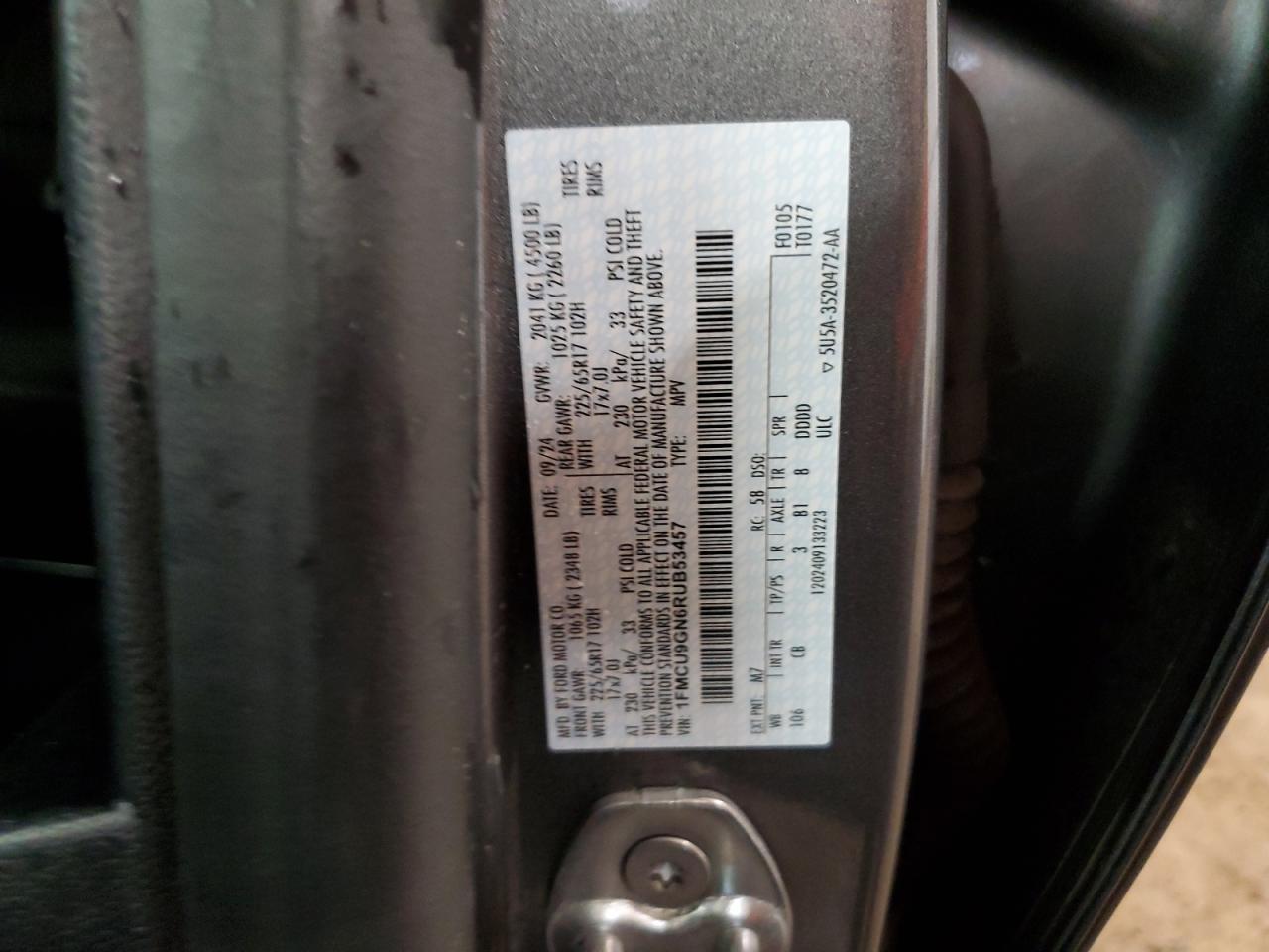 FORD ESCAPE ACT 2024 VIN 1FMCU9GN6RUB53457 zdjęcie 13