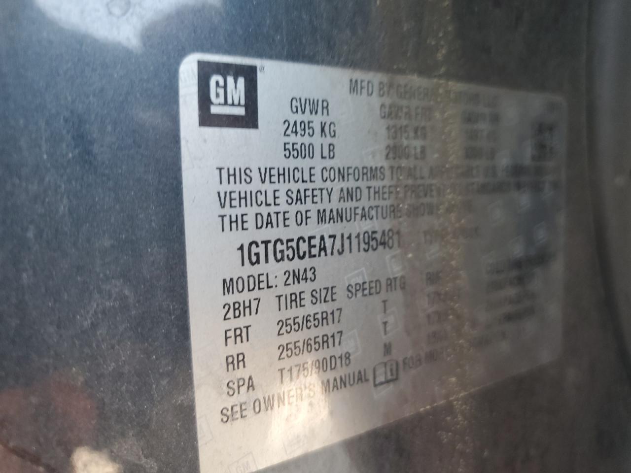 2018 GMC Canyon Sle VIN: 1GTG5CEA7J1195481 Lot: 62514535