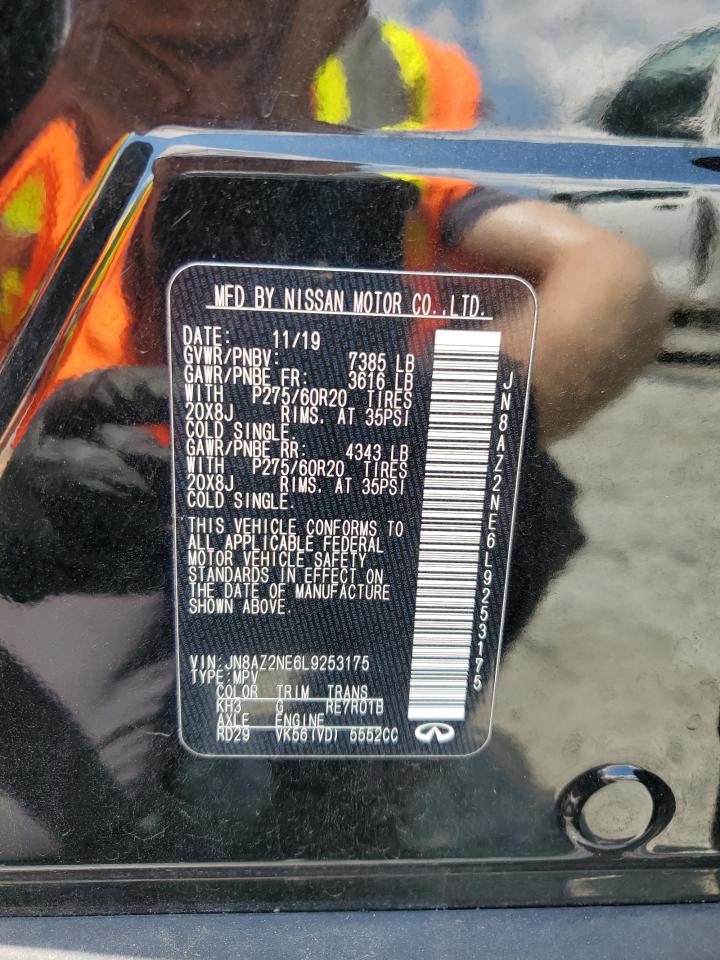 2020 Infiniti Qx80 Luxe VIN: JN8AZ2NE6L9253175 Lot: 62864885