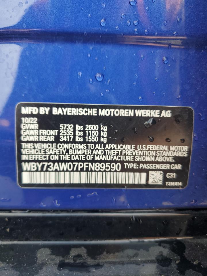 2023 BMW I4 Edrive 40 VIN: WBY73AW07PFN89590 Lot: 61459275