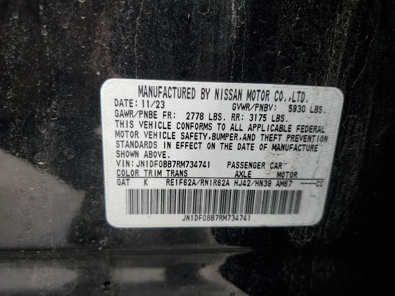 2024 Nissan Ariya Evolve+ VIN: JN1DF0BB7RM734741 Lot: 59769095