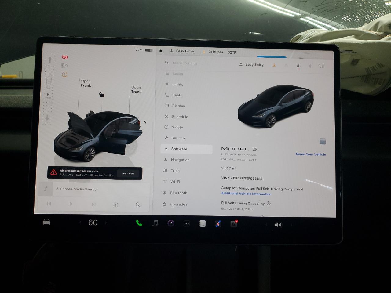 2025 Tesla Model 3 VIN: 5YJ3E1EB2SF938813 Lot: 61744085