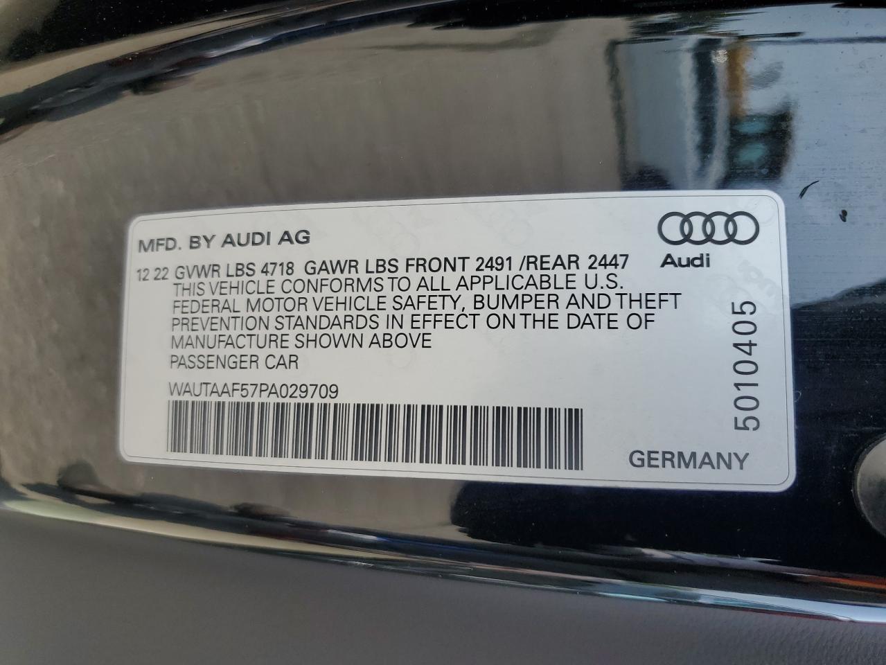 2023 Audi A5 Premium Plus 45 VIN: WAUTAAF57PA029709 Lot: 61675565