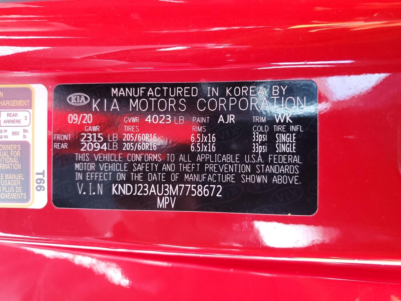 2021 Kia Soul Lx VIN: KNDJ23AU3M7758672 Lot: 62107025