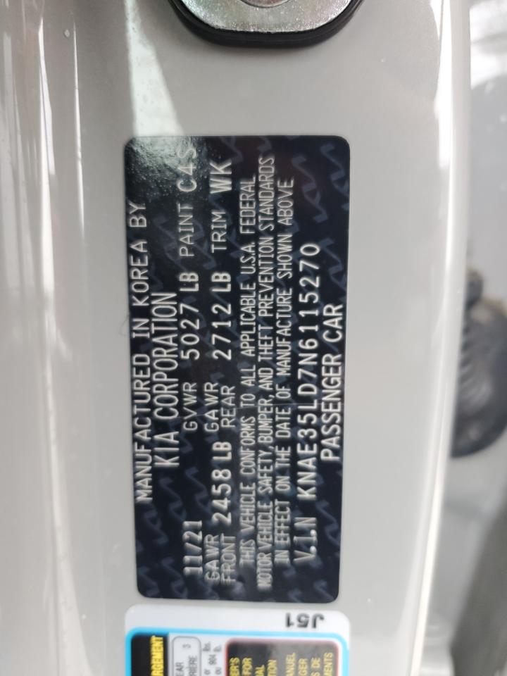2022 Kia Stinger Gt Line VIN: KNAE35LD7N6115270 Lot: 59150545