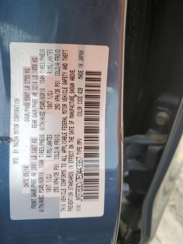 2014 Mazda Cx-9 Touring VIN: JM3TB3CV7E0443387 Lot: 59563995