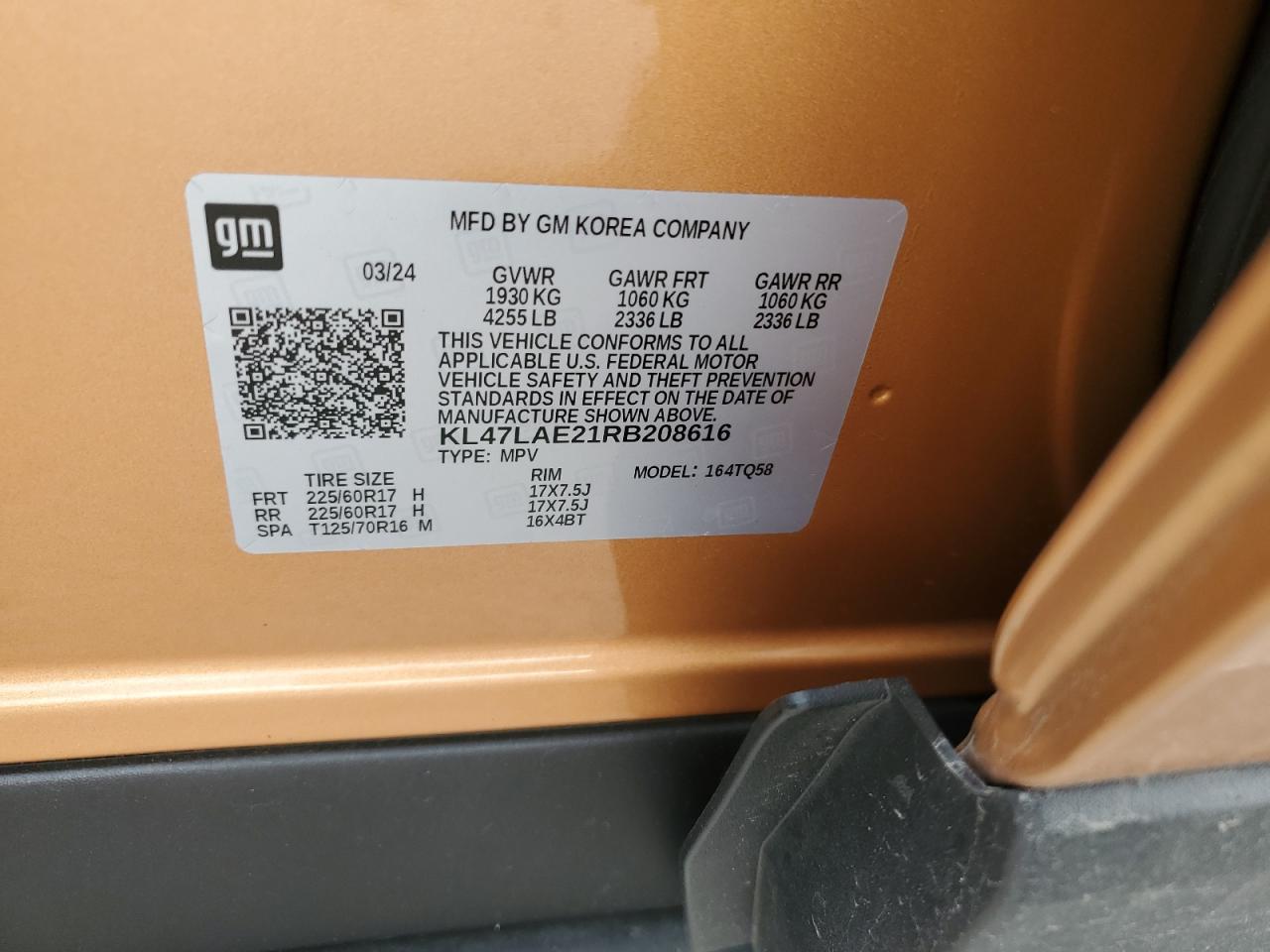 2024 Buick Envista Preferred VIN: KL47LAE21RB208616 Lot: 61017765
