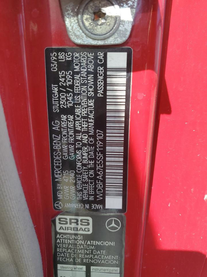 1995 Mercedes-Benz Sl 500 VIN: WDBFA67E5SF119107 Lot: 60165755