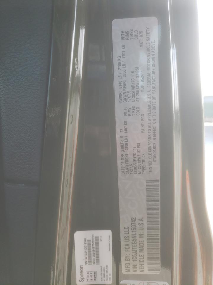 2022 Jeep Gladiator Mojave VIN: 1C6JJTEG5NL150742 Lot: 62163065
