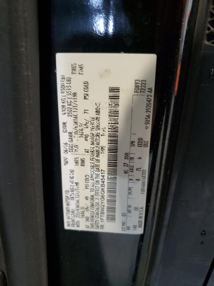 2016 Ford Transit T-350 VIN: 1FTBW2YG6GKB45417 Lot: 59162455