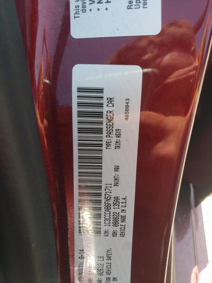 2015 Chrysler 200 Limited VIN: 1C3CCCAB6FN571711 Lot: 62237305