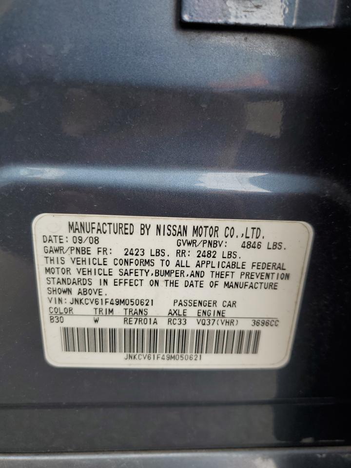 2009 Infiniti G37 VIN: JNKCV61F49M050621 Lot: 62677075