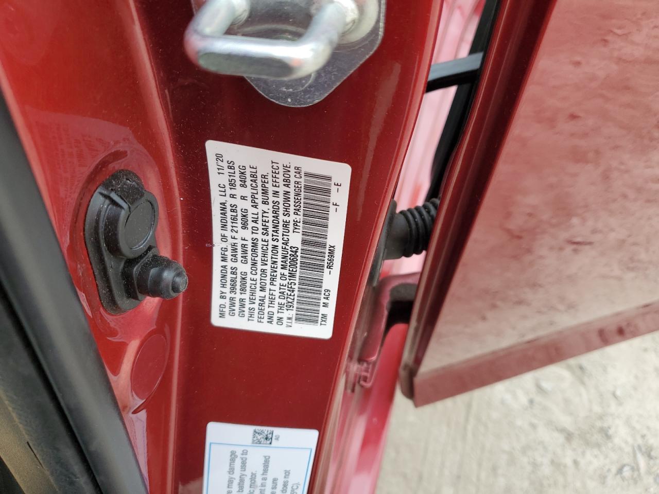 2021 Honda Insight Ex VIN: 19XZE4F51ME006843 Lot: 60264845