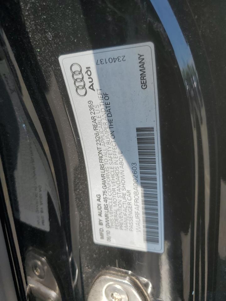 2011 Audi A5 Premium Plus VIN: WAURFAFR0BA002603 Lot: 62553155