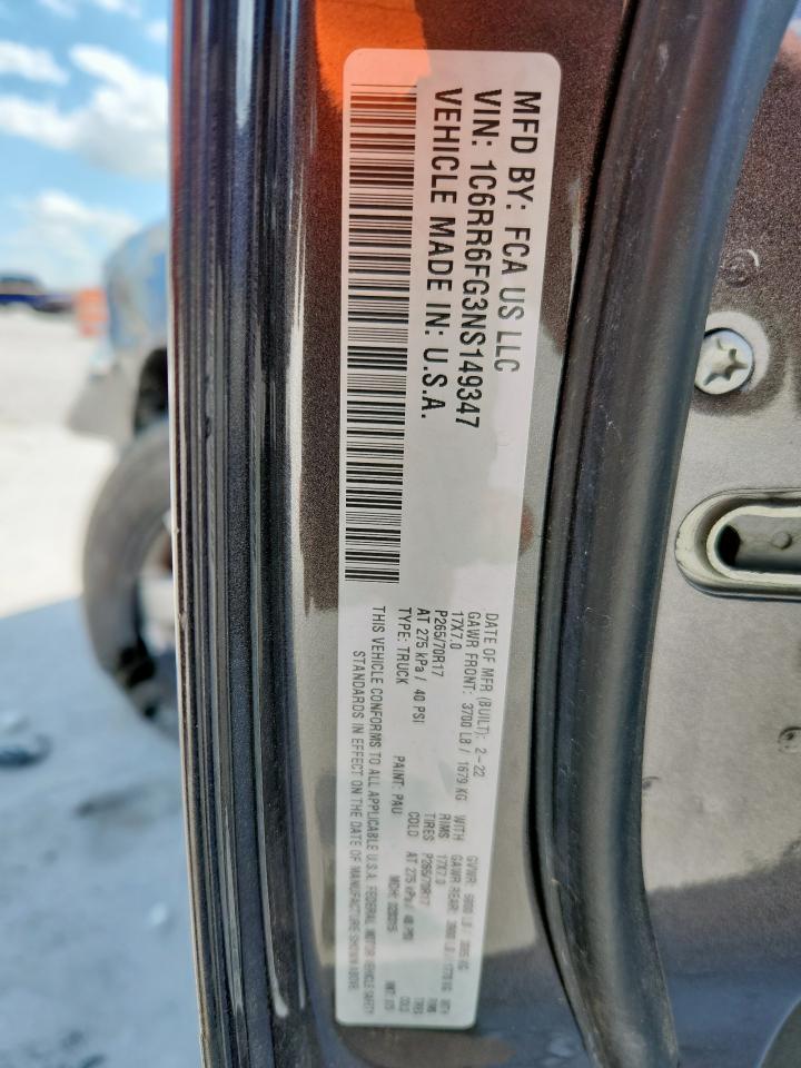 RAM 1500 2022 VIN 1C6RR6FG3NS149347 zdjęcie 13