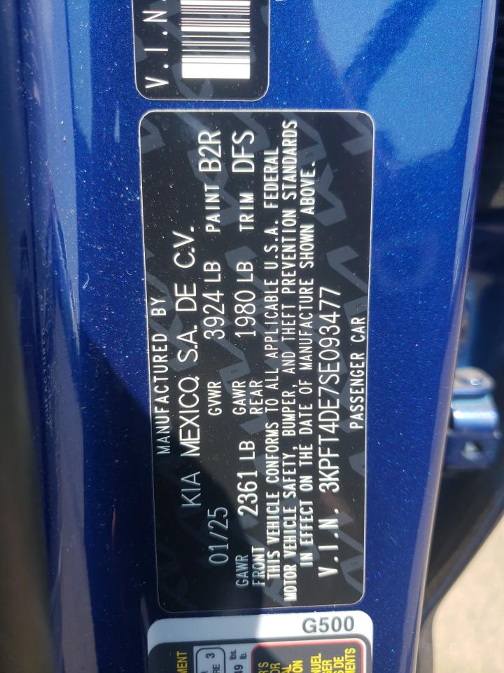 2025 Kia K4 Lx VIN: 3KPFT4DE7SE093477 Lot: 60905995