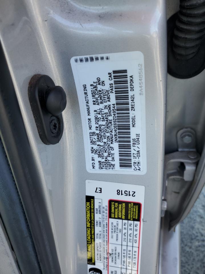 2009 Toyota Corolla Base VIN: 1NXBU40E69Z049544 Lot: 62581295