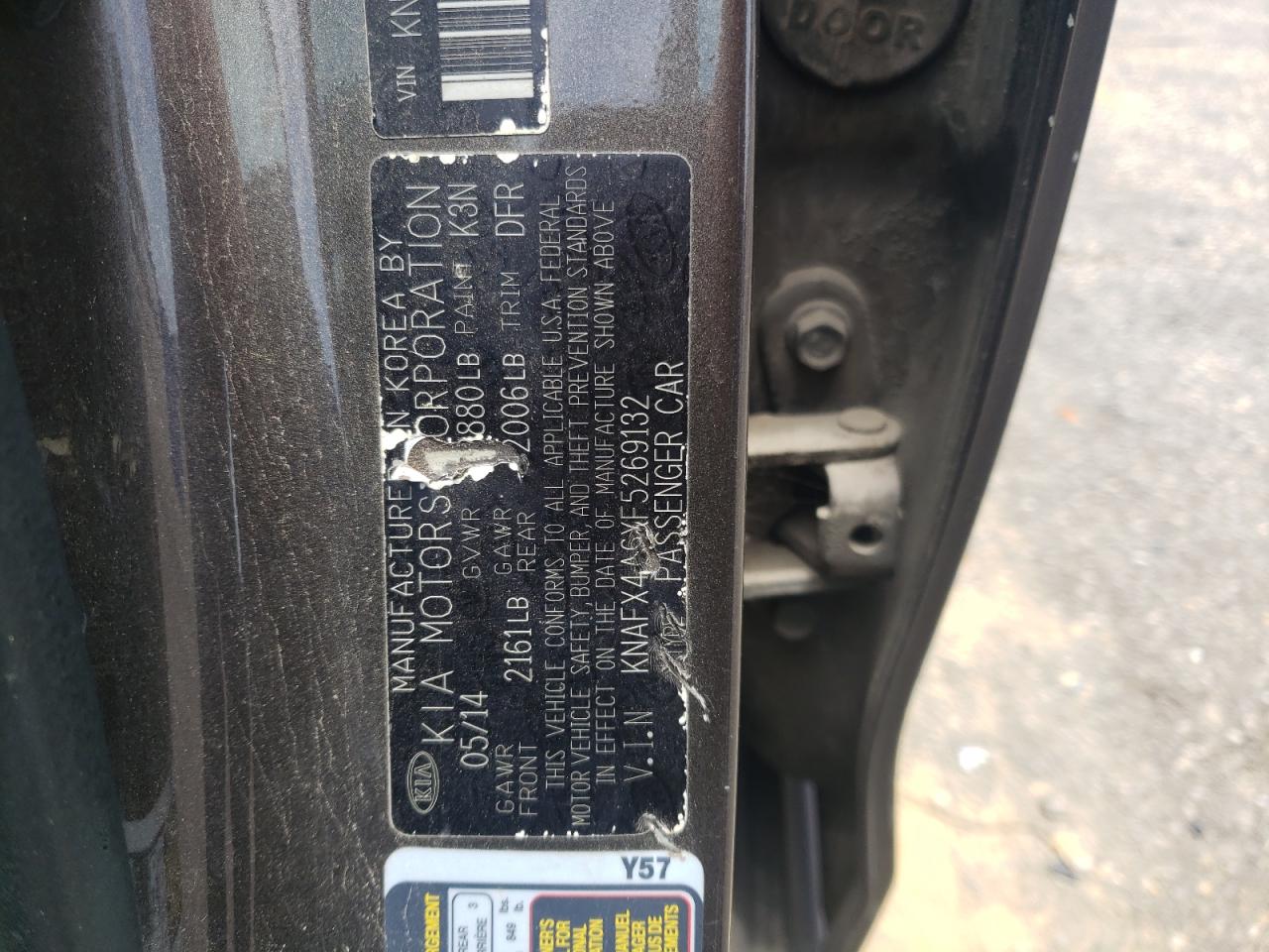 2015 Kia Forte Lx VIN: KNAFX4A6XF5269132 Lot: 60136675