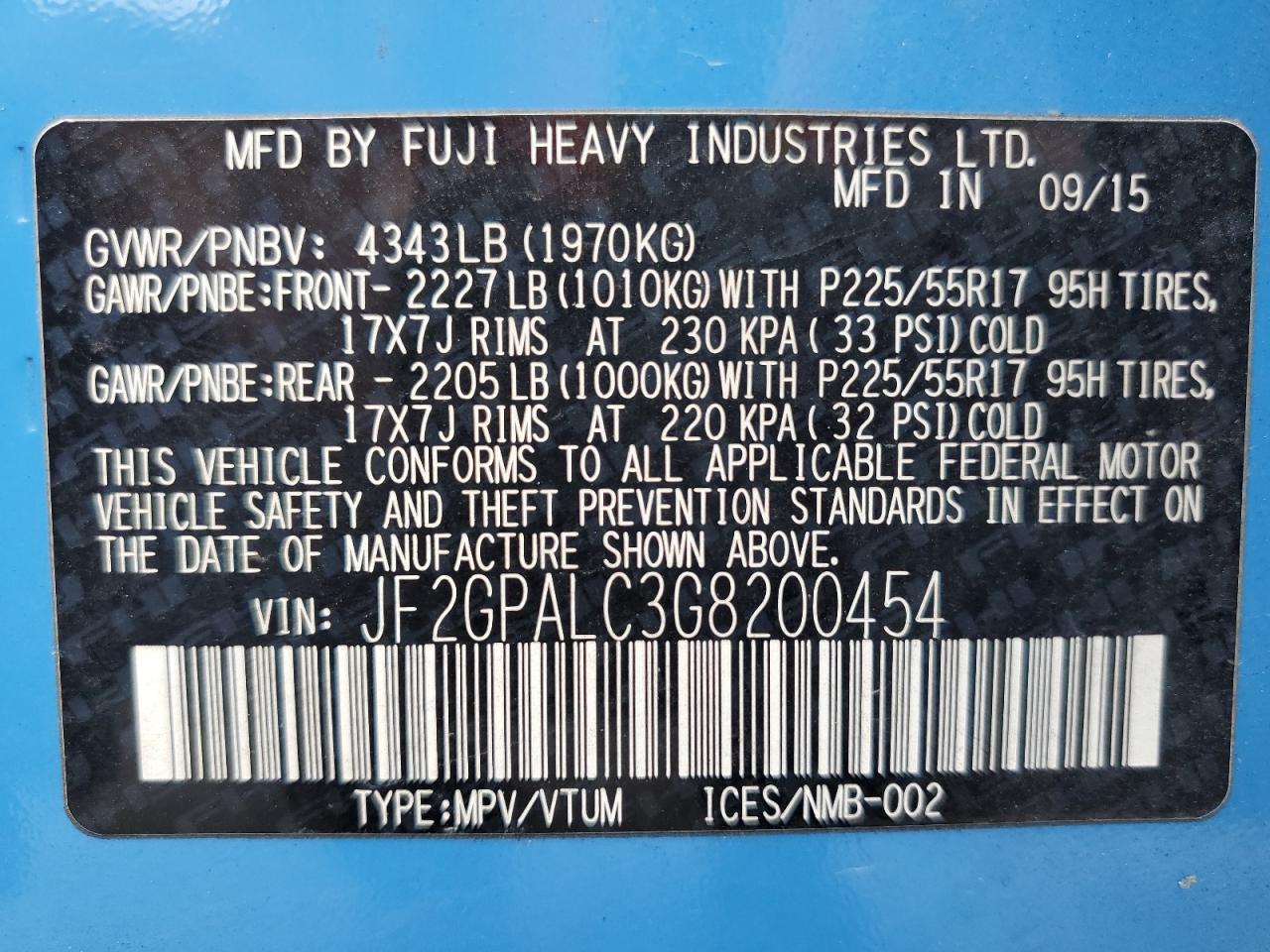 2016 Subaru Crosstrek Limited VIN: JF2GPALC3G8200454 Lot: 62598125